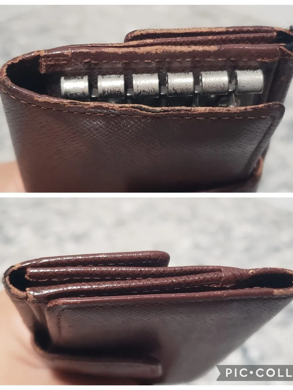 Burberry 5 Ring Key Holder Card Case Leather Wallet